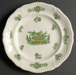 Spode Green Basket (Earthenware) Luncheon Plate, Fine China Dinnerware   Earthen