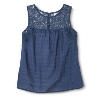 Xhilaration Juniors Crochet Trim Top   Blue XXL(19)