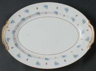 Noritake Remembrance 13 Oval Serving Platter, Fine China Dinnerware   Blue Flow