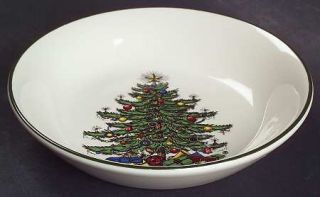 Cuthbertson Christmas Tree (Narrow Green Band,Cream) Nut Dish, Fine China Dinner