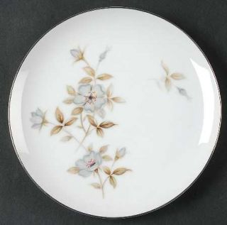 Yamaka Maytime Bread & Butter Plate, Fine China Dinnerware   Blue Flowers, Gray