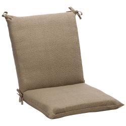 Squared Solid Taupe Textured Outdoor Chair Cushion