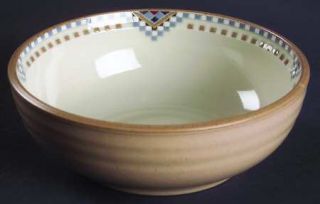 Noritake Sedona Coupe Cereal Bowl, Fine China Dinnerware   Blue,White&Tan Square