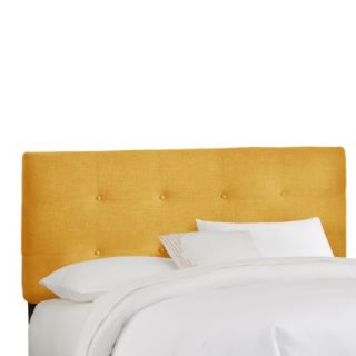 Skyline Full Headboards  Dolce Button Tufted Linen Headboard   French Yellow