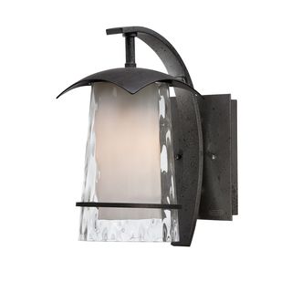 Quoizel Mayfair Outdoor Fixture (Aluminum Finish Iron age Number of lights One (1)Shade Opal etched glassRequires one (1) 100 watt A19 medium base bulb (not included)Dimensions 12 inches high x 6 inches wide x 9 inch extensionShade dimensions 3.5 inc