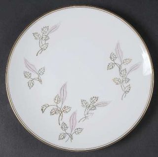 Noritake Francine Salad Plate, Fine China Dinnerware   Gold And Pink Leaves, Smo