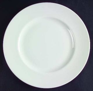 Noble Excellence Whitehouse Dinner Plate, Fine China Dinnerware   All White, Rim