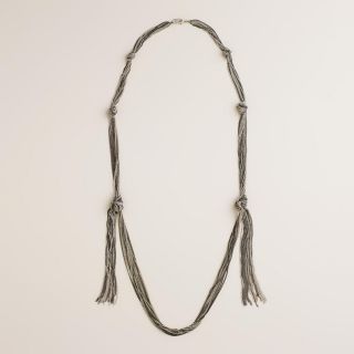 Silver Multi Chain Knot Necklace   World Market