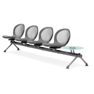 OFM Net Series Four Chair Beam Seating with Table NB 5G Color: Gray