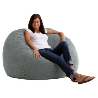 Original FUF Chair 4 ft. Large Comfort Suede Bean Bag Lounger Steel Grey  