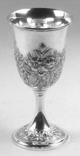 Kirk Stieff Repousse Partial Chased Water Goblet   Strlg,Hollo,Floralpartialchas