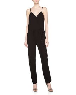 Kirsten Crepe Relaxed Jumpsuit, Black