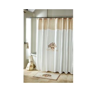 Avanti Rosefan Shower Curtain, White