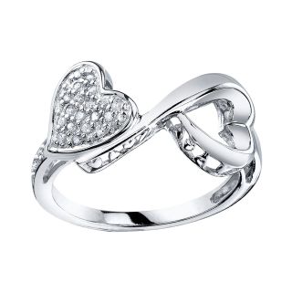 ONLINE ONLY   Love Grows 1/10 CT. T.W. Diamond Double Heart Ring, Womens