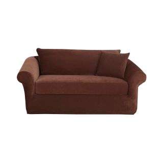 Sure Fit Stretch Piqué 3 pc. Sofa Slipcover, Chocolate (Brown)