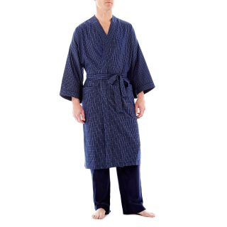 Stafford Long Sleeve Kimono Robe Big&Tall, Bright Cobalt