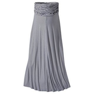 Merona Maternity Fold Over Waist Maxi Skirt   Navy/White L