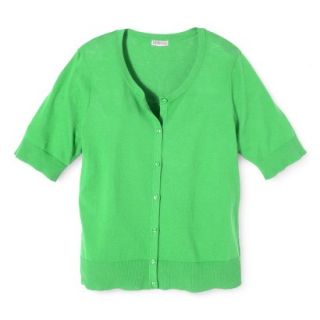 Merona Womens Plus Size Short Sleeve Cardigan Sweater   Green 3X