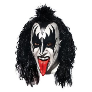 Adult KISS Demon Deluxe Latex Full Mask With Hair   One Size Fits Most
