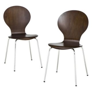 Dining Chair: Modern Stacking Chair   Dark Brown (Espresso)   Set of 2