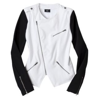 Mossimo Petites Moto Jacket   White/Black XSP