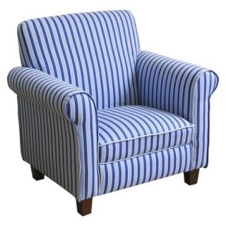Club Chair: Kids Upholstered Chair: Kinfine Juvenile Club Chair   Blue & White