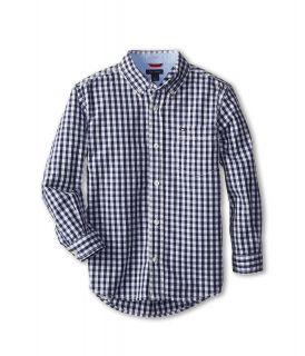 Tommy Hilfiger Kids Baxter L/S Woven Shirt Boys Long Sleeve Button Up (Navy)