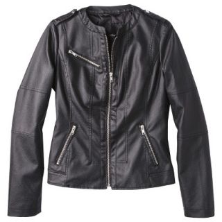 Mossimo Womens Faux Leather Jacket  Black S