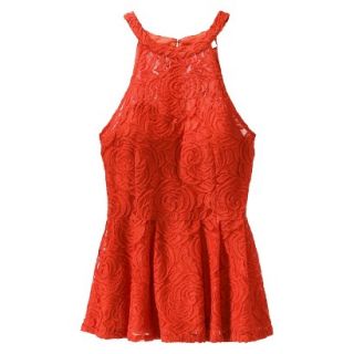 AMBAR Womens Woven Lace Top   Red Hot Lips M