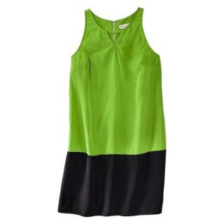Merona Womens Colorblock Hem Shift Dress   Zuna Green/Black   S