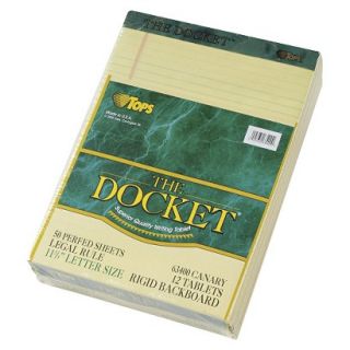 TOPS The Docket Perforated Pads, Letter   Yellow (50 Sheets Per Pad)