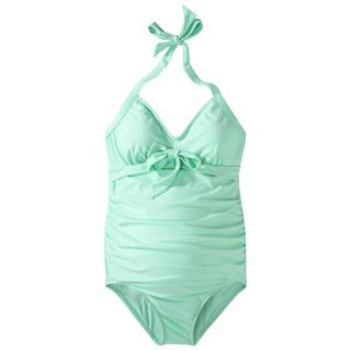 Womens Maternity Halter One Piece Swimsuit   Mint Green L