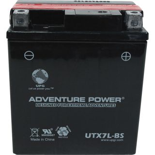 UPG Dry Charge Motorcycle Battery   12V, 6 Amps, Model UTX7L BS