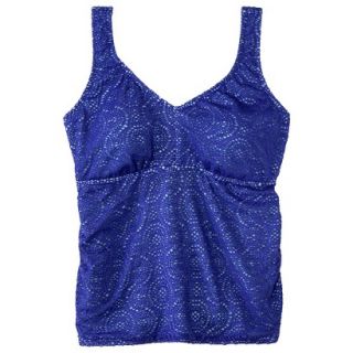Womens Plus Size Crochet Tankini Swim Top   Cobalt Blue 24W