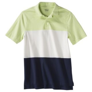 Mens Classic Fit Colorblock Polo Shirt Navy white yellow L