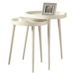 Accent Table: Monarch Specialties Nesting Table 2 Piece Set   White