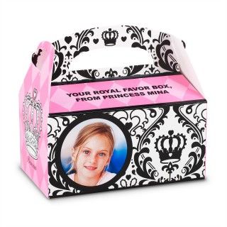 Elegant Princess Damask Personalized Empty Favor Boxes