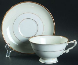 Heinrich   H&C Queen Footed Cup & Saucer Set, Fine China Dinnerware   Cream & Wh