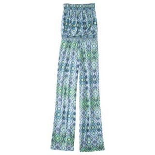 Mossimo Supply Co. Juniors Strapless Knit Jumpsuit   Blue Print L(11 13)
