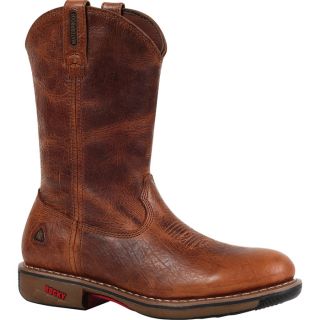 Rocky Ride 11In. Waterproof Western Boot   Palomino, Size 8 1/2, Model 4181