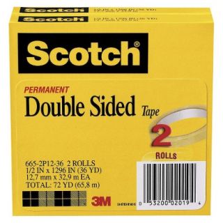 Scotch Double Sided Tape   2 Per Pack