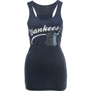New York Yankees MLB Womens Sparkle Racerback Tank