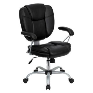 Office Chair: Leather Computer Chair   Black