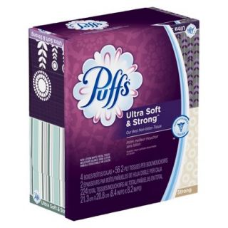 Puffs Ultra Soft & Strong Facial Tissues   4 Cubes   56 Tissues per Box