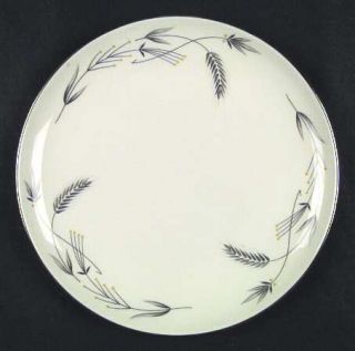 Taylor, Smith & T (TS&T) Silver Wheat Dinner Plate, Fine China Dinnerware   Gray