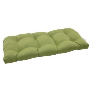 Outdoor Wicker Loveseat Cushion   Green Forsyth Solid