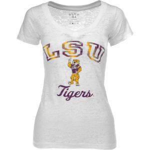 LSU Tigers Blue 84 NCAA Arched Marble Burnout V T Shirt