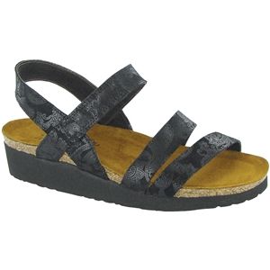 Naot Womens Kayla Black Lace Nubuck Sandals, Size 40 M   7806 B28