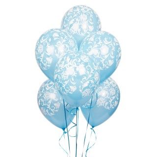 Damask Blue Latex Balloons