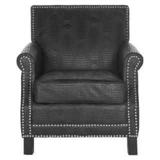 Club Chair: Upholstered Chair: Safavieh Savannah Club Chair   Black